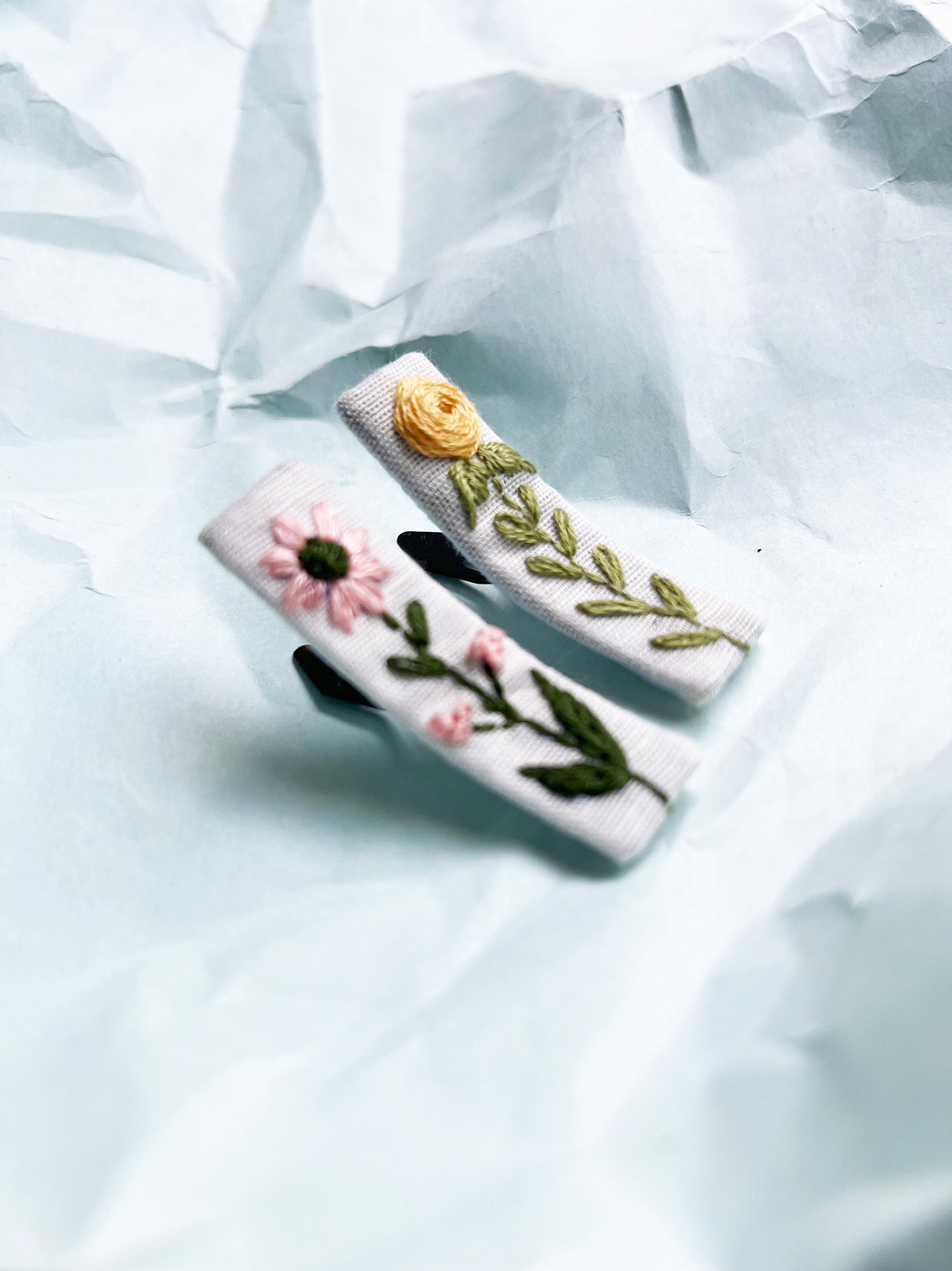 Dawn hand embroidered hair pins for Babies & kids | Set of 2