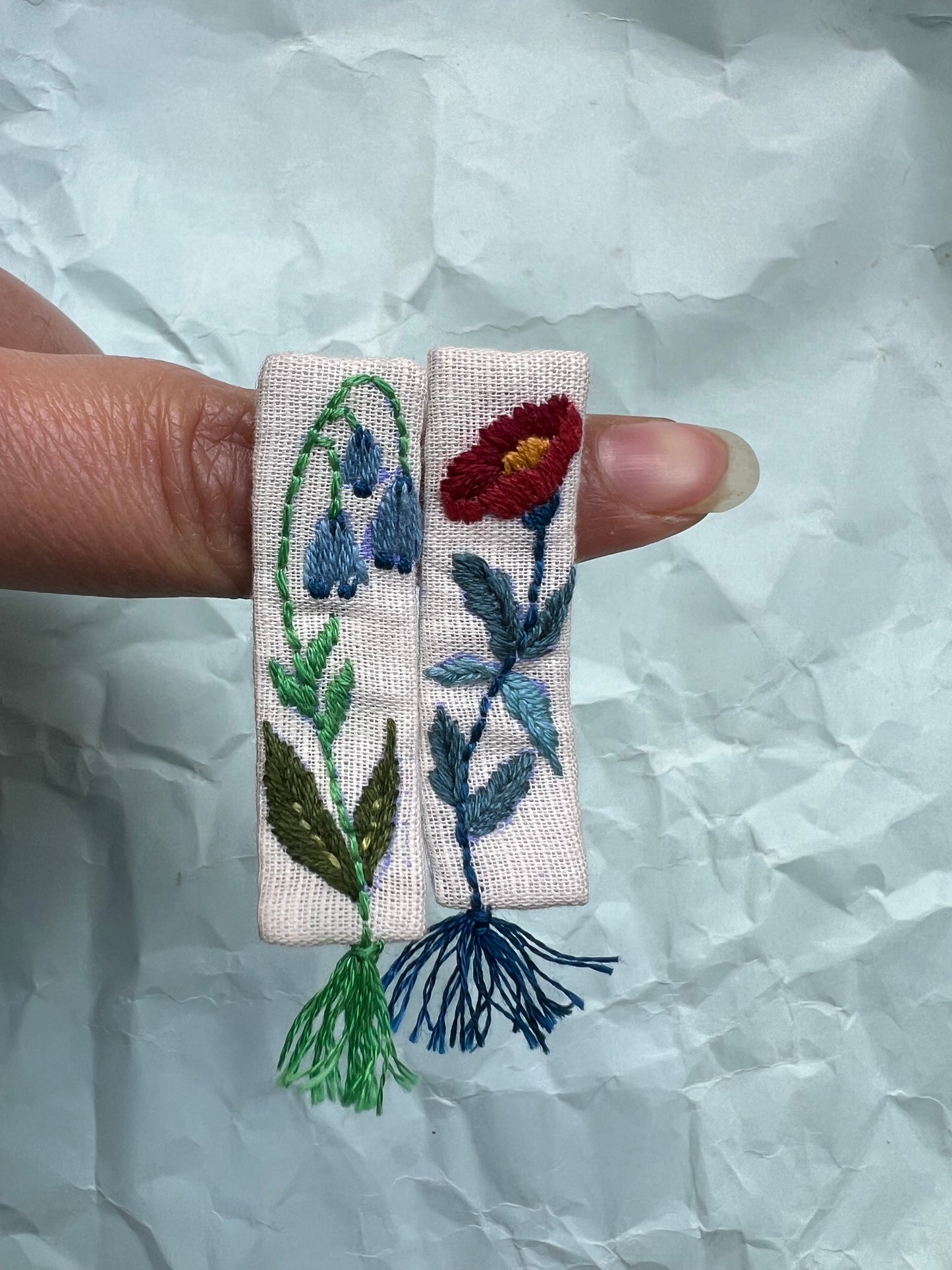 Floral Fringe hand embroidered hair pin for babies & Kids | set of 2