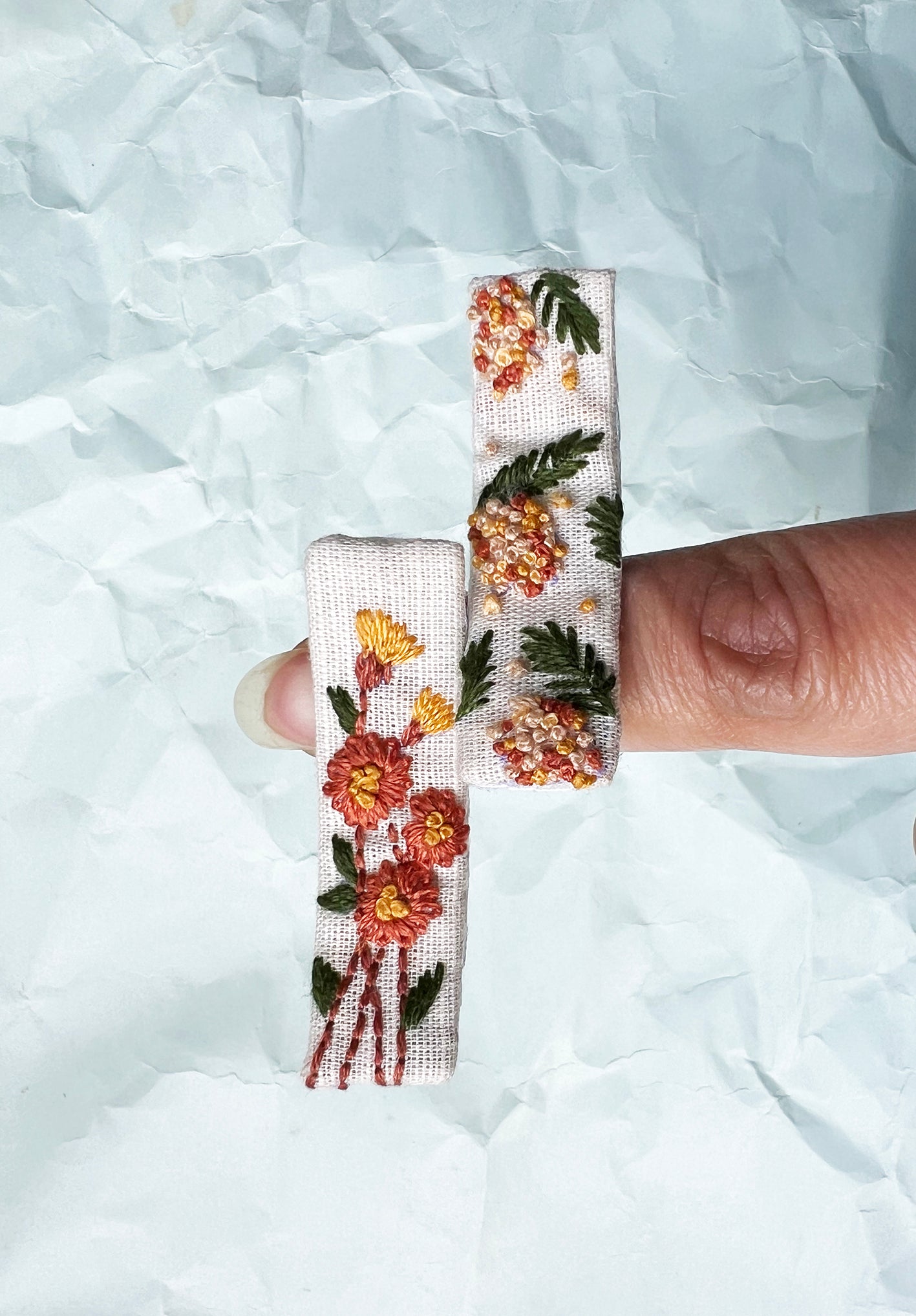 Parched hand embroidered hair pin for babies & kids | Set of 2