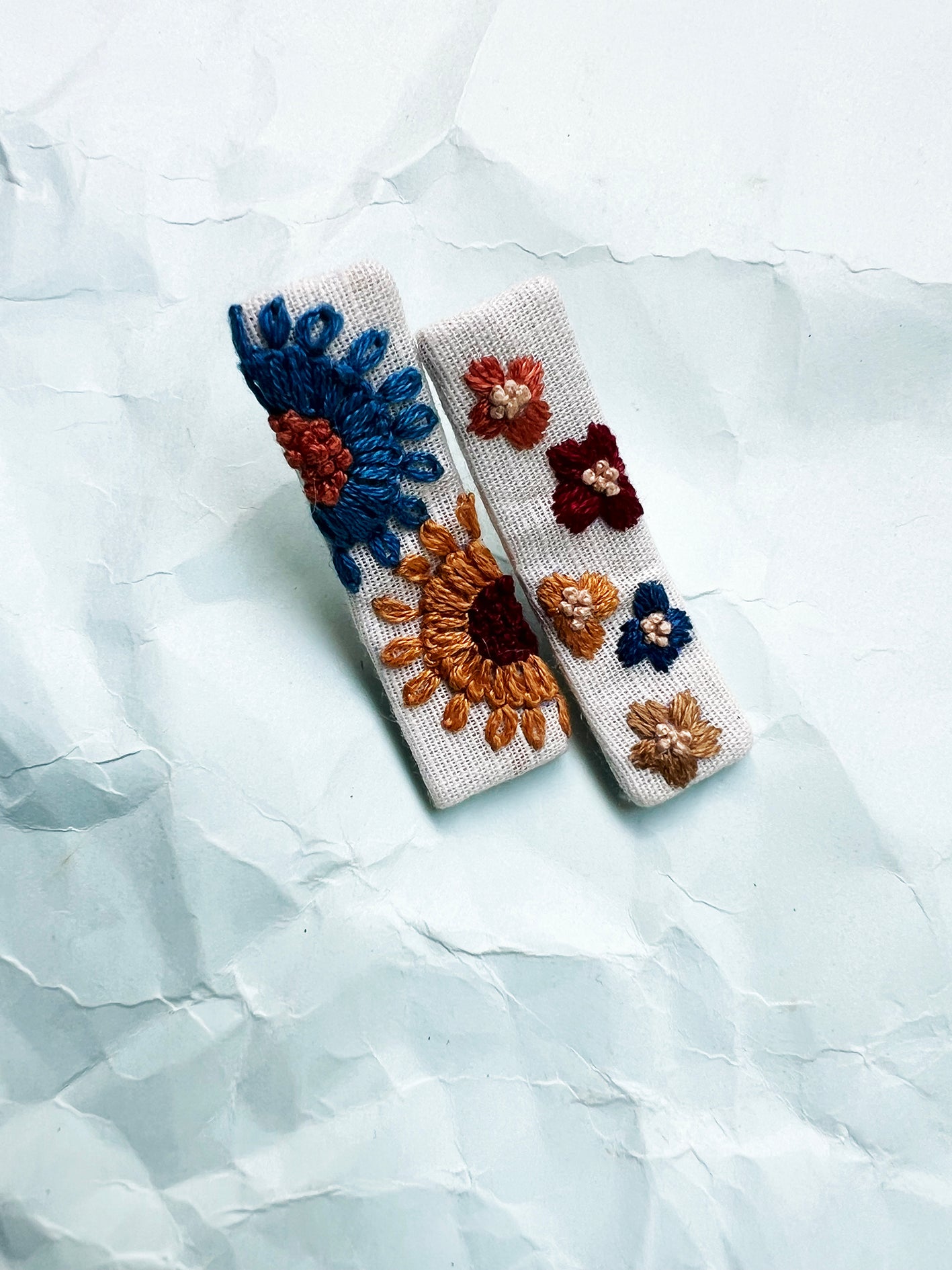 Hazel Nut hand embroidered hair pin of babies & kids| Set of 2