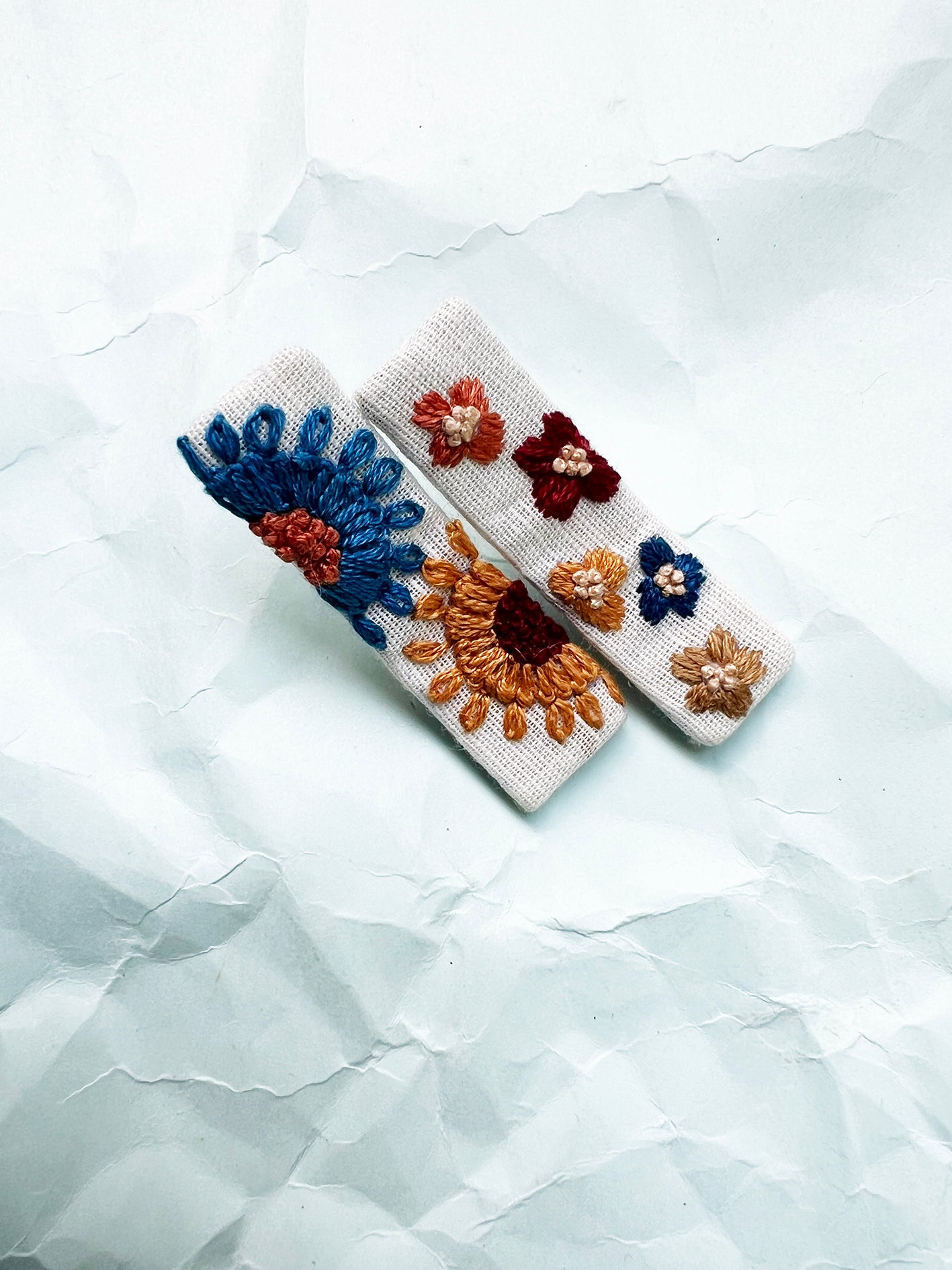 Hazel Nut hand embroidered hair pin of babies & kids| Set of 2