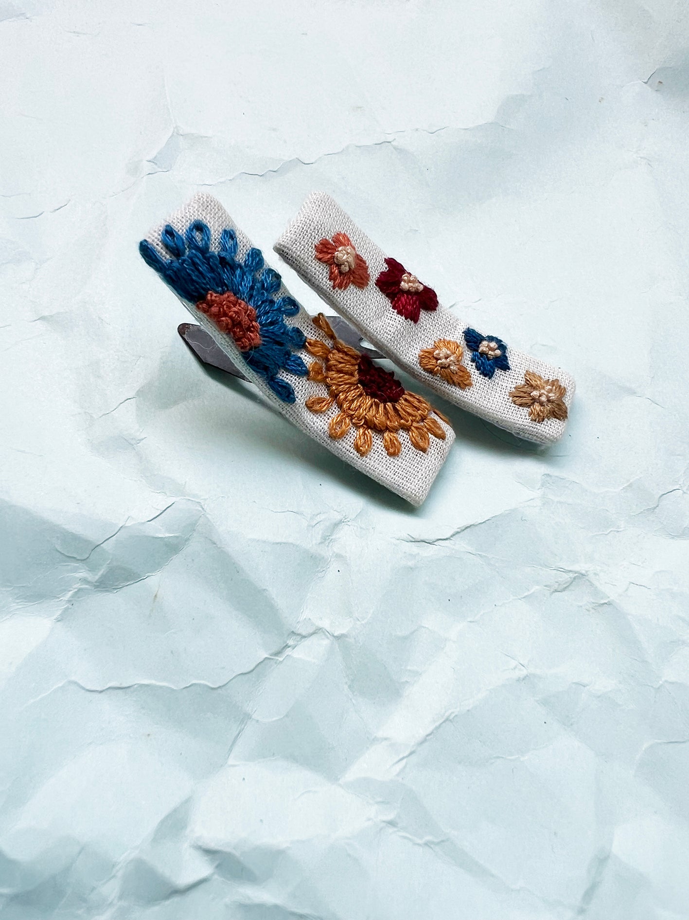 Hazel Nut hand embroidered hair pin of babies & kids| Set of 2