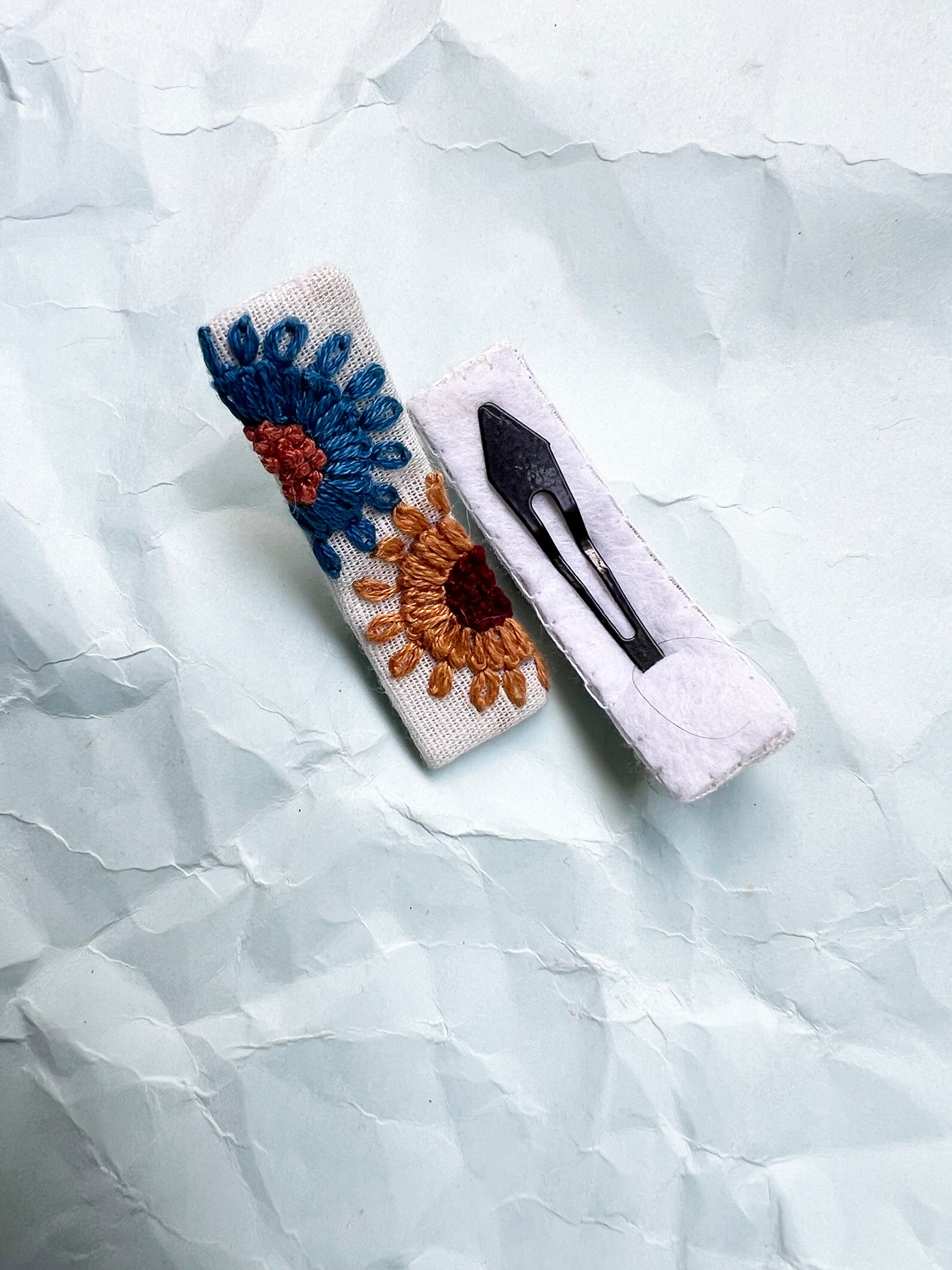 Hazel Nut hand embroidered hair pin of babies & kids| Set of 2