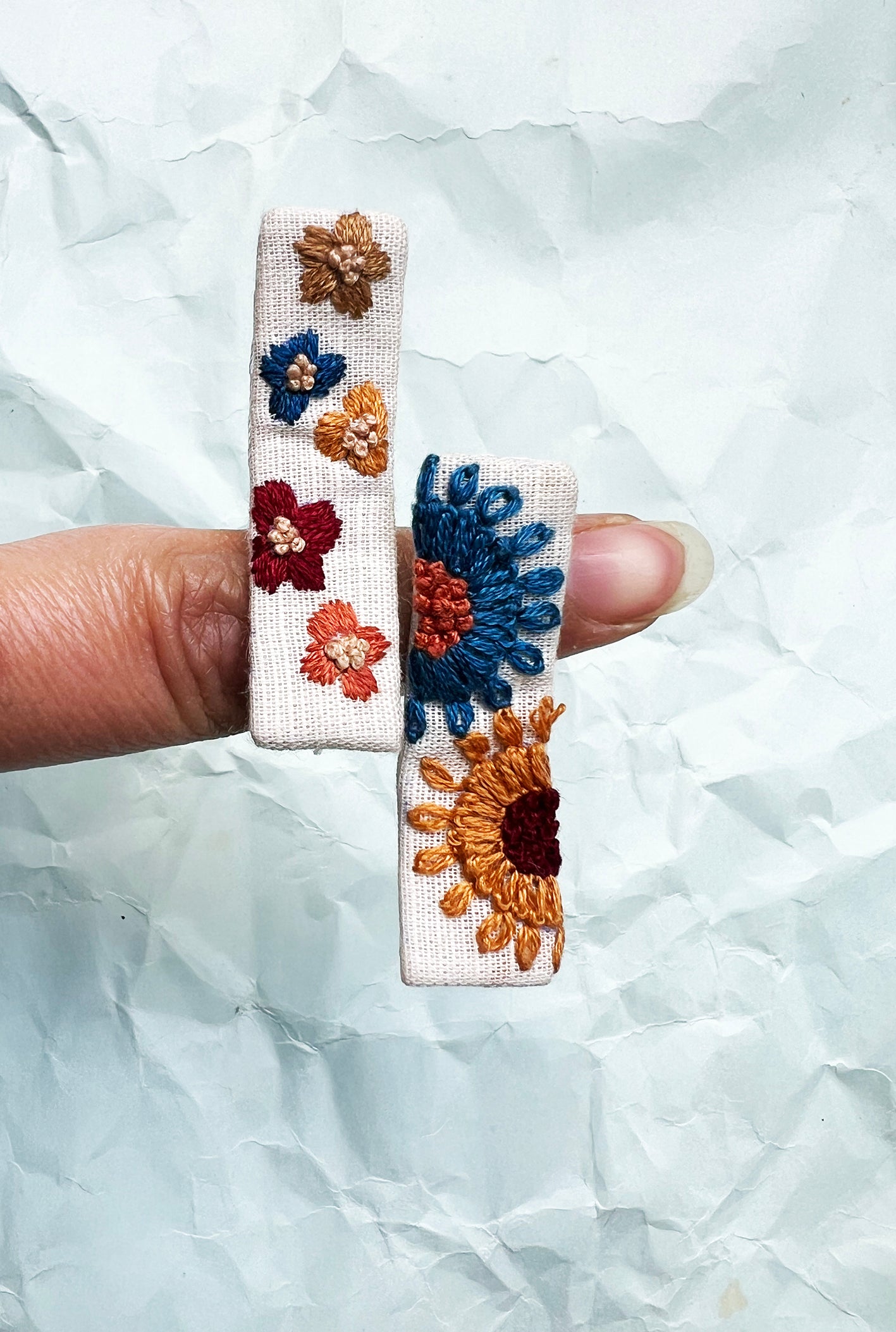 Hazel Nut hand embroidered hair pin of babies & kids| Set of 2