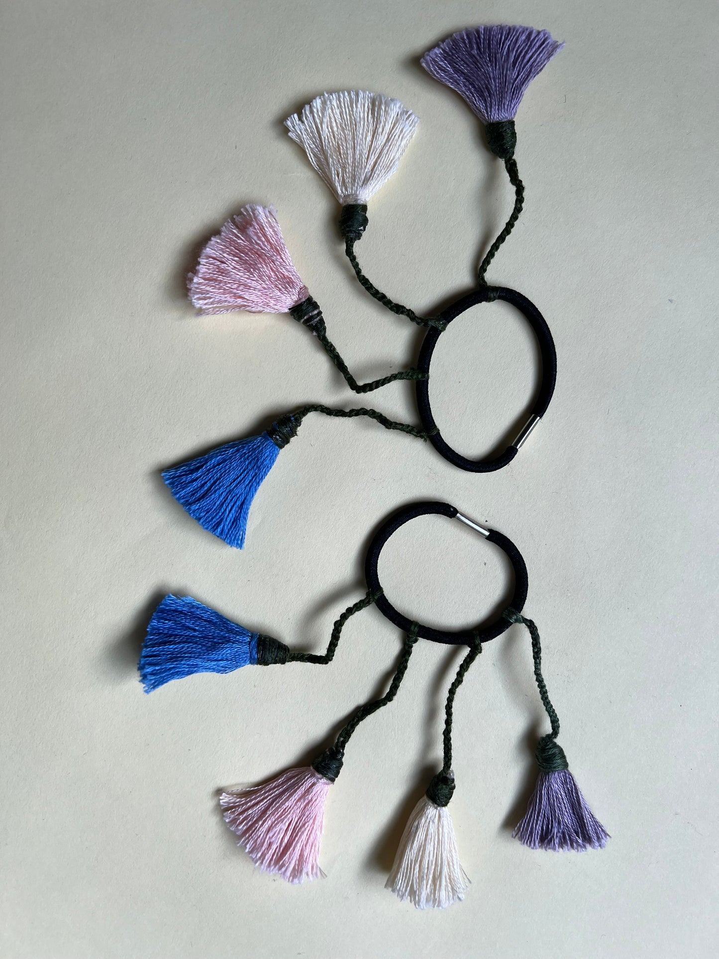 Colorful Handmade Tassel hair ties 1 | Set of 2