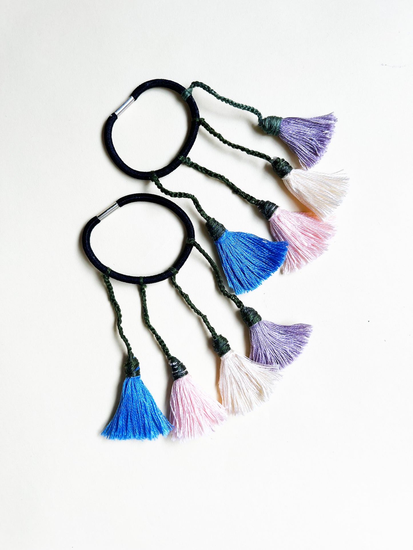 Colorful Handmade Tassel hair ties 1 | Set of 2