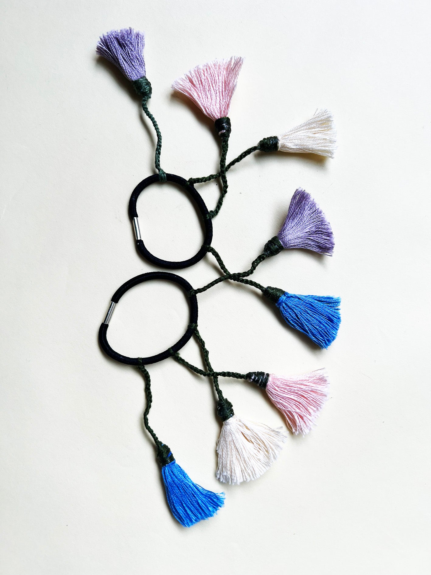 Colorful Handmade Tassel hair ties 1 | Set of 2