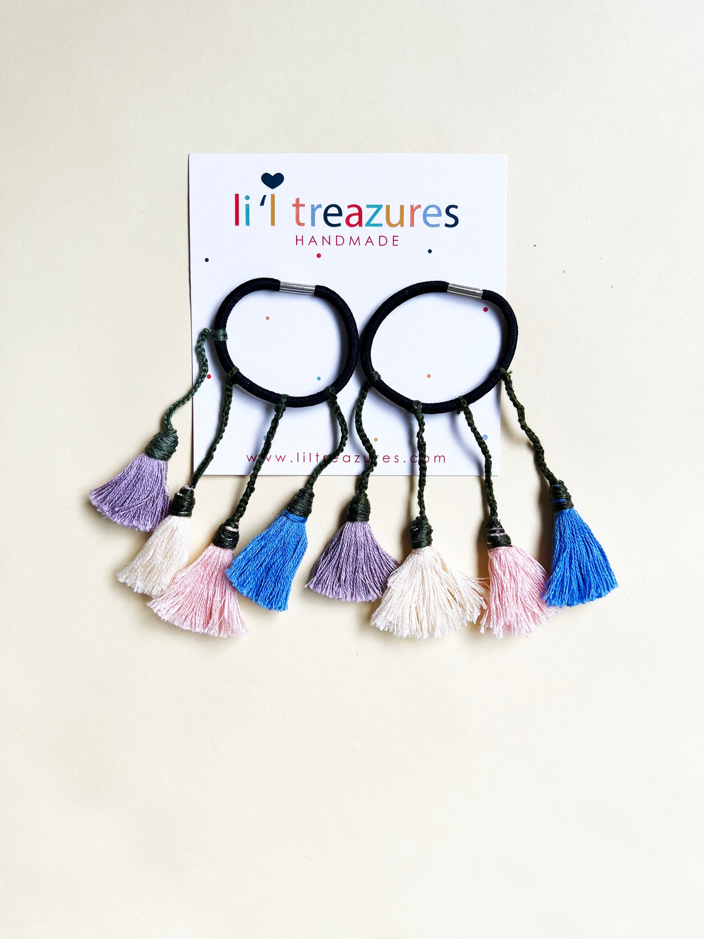 Colorful Handmade Tassel hair ties 1 | Set of 2