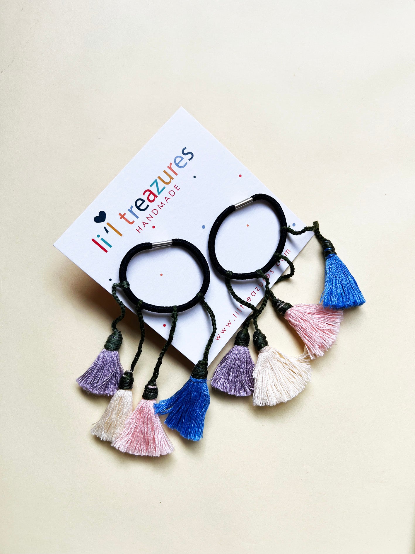 Colorful Handmade Tassel hair ties 1 | Set of 2