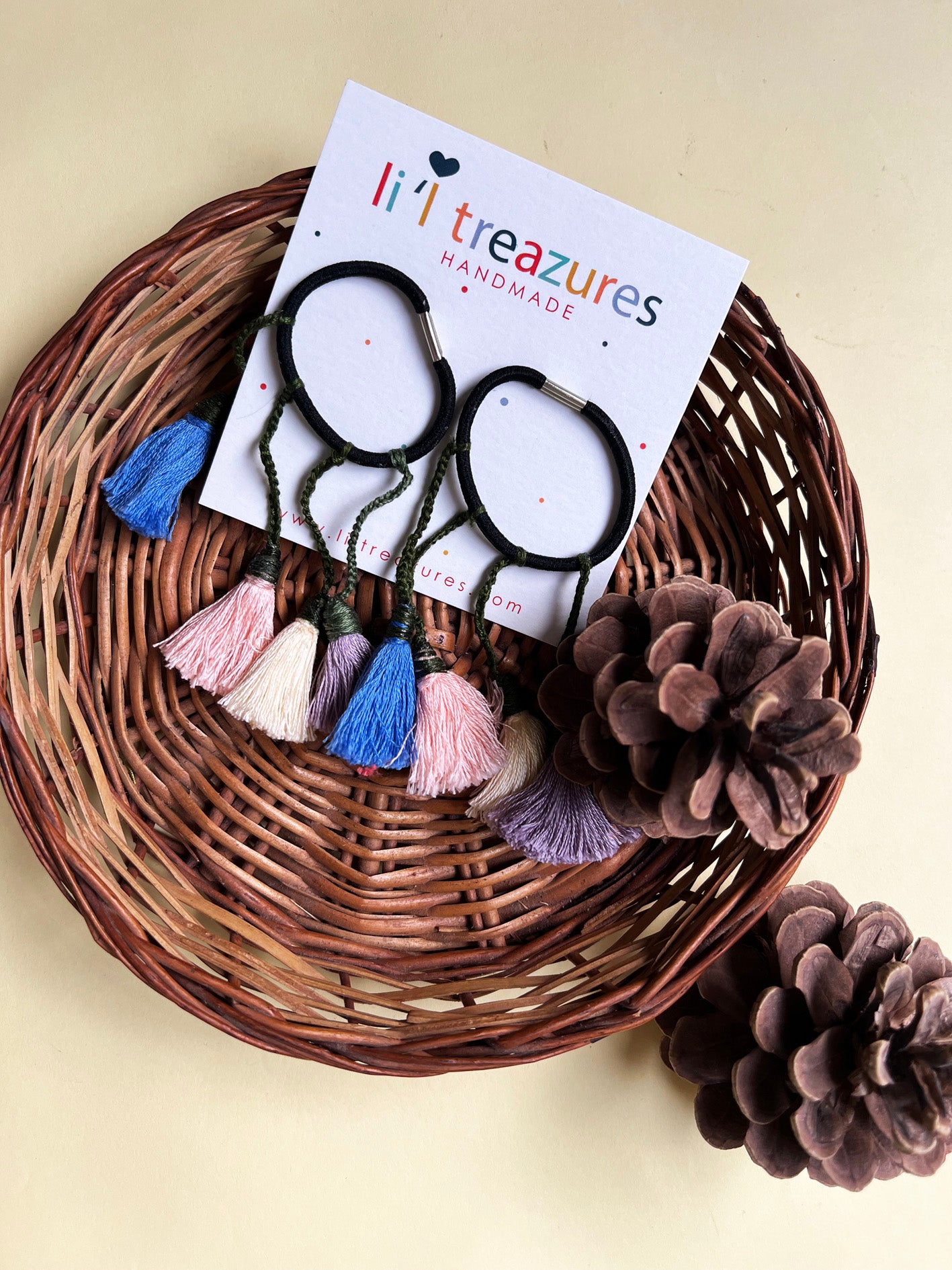 Colorful Handmade Tassel hair ties 1 | Set of 2