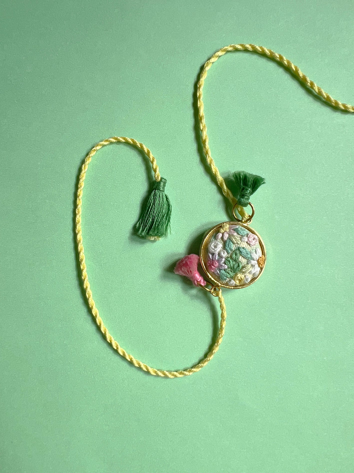 Pastel Pink Floral Round rakhi