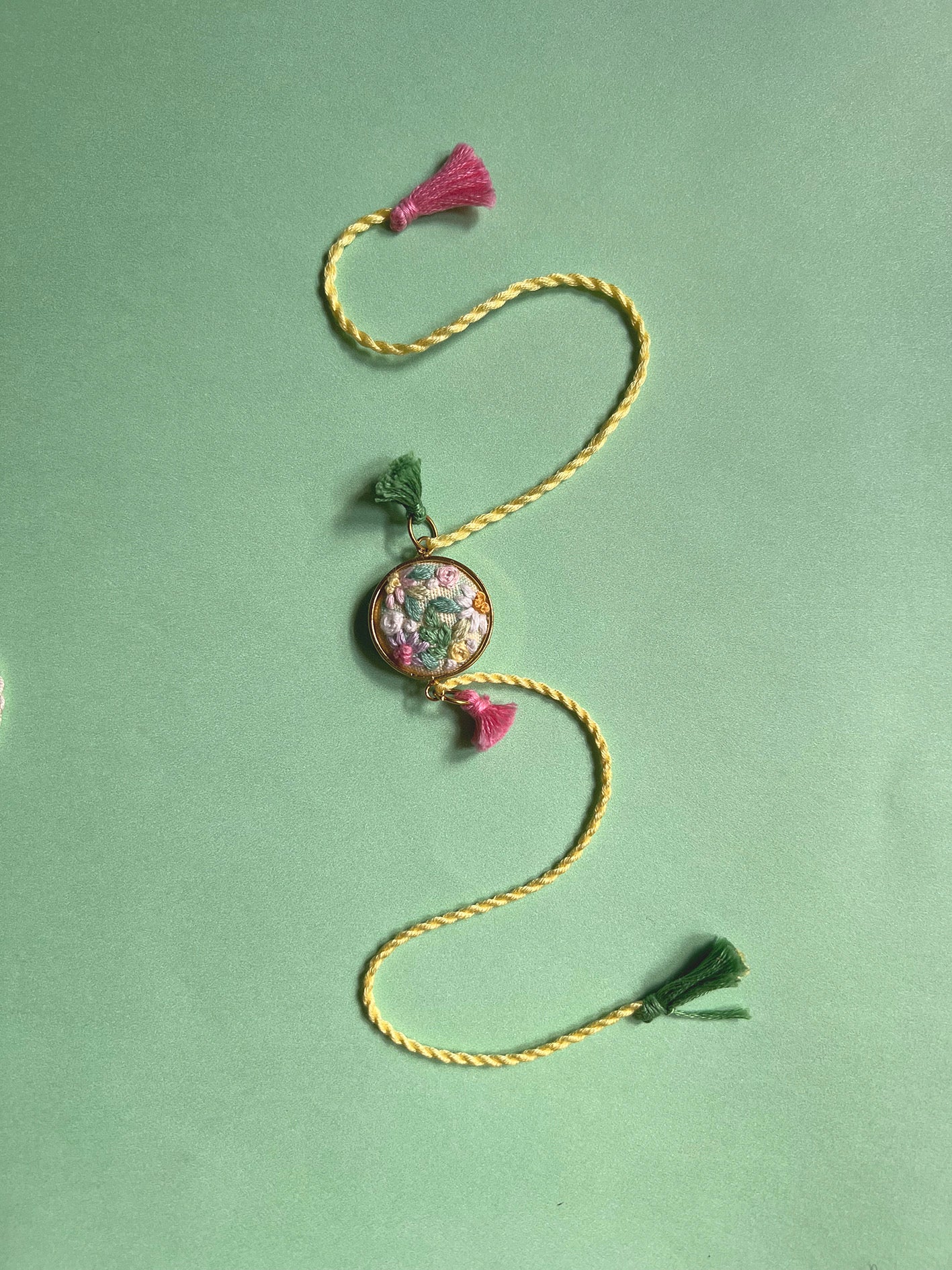 Pastel Pink Floral Round rakhi