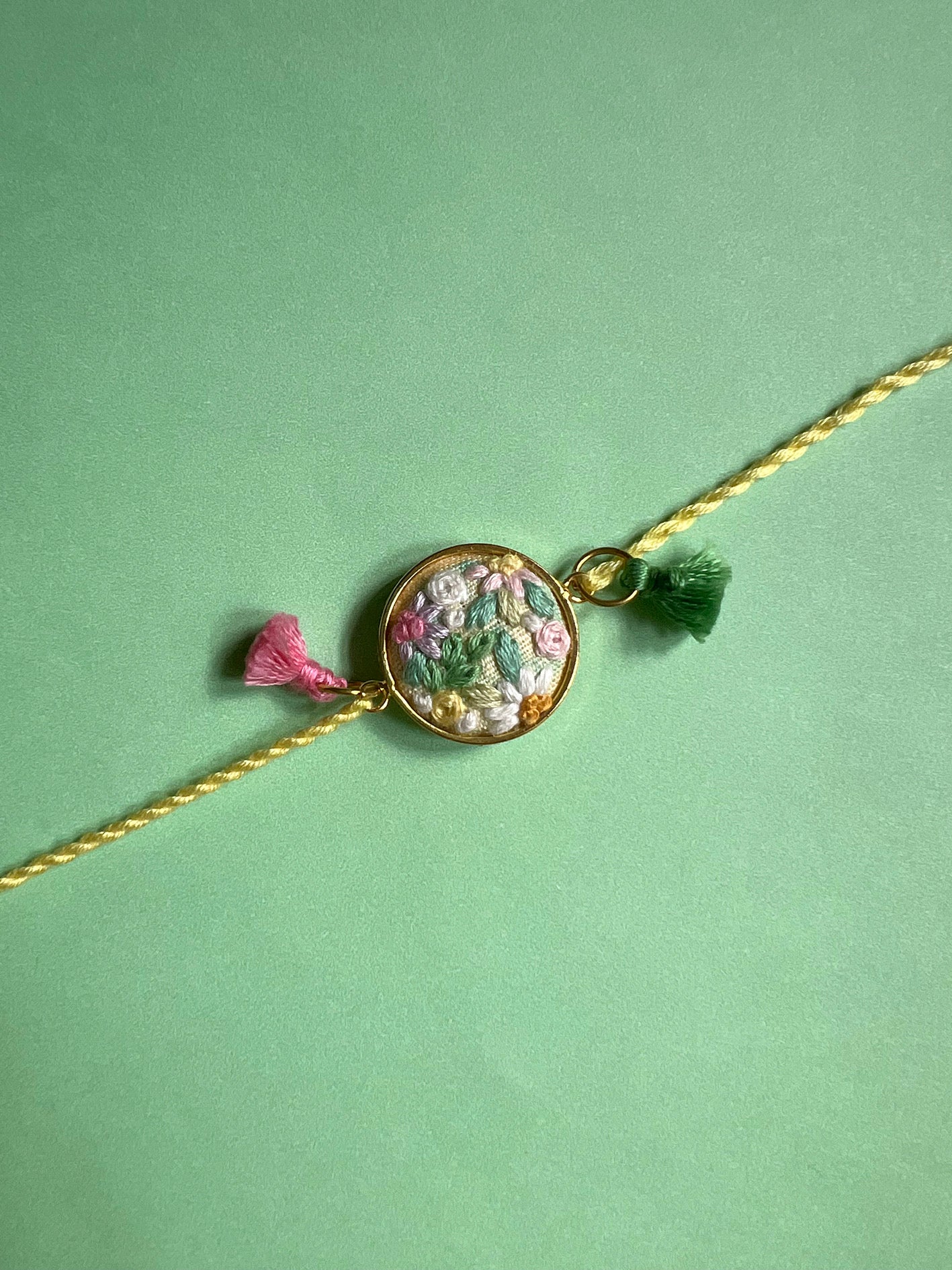 Pastel Pink Floral Round rakhi