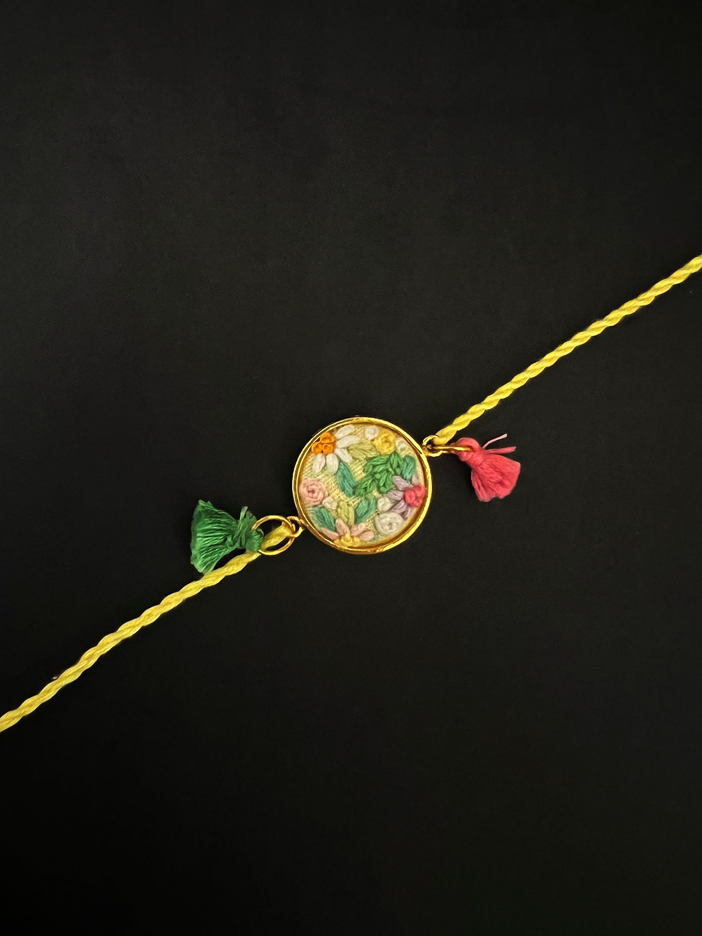 Pastel Pink Floral Round rakhi