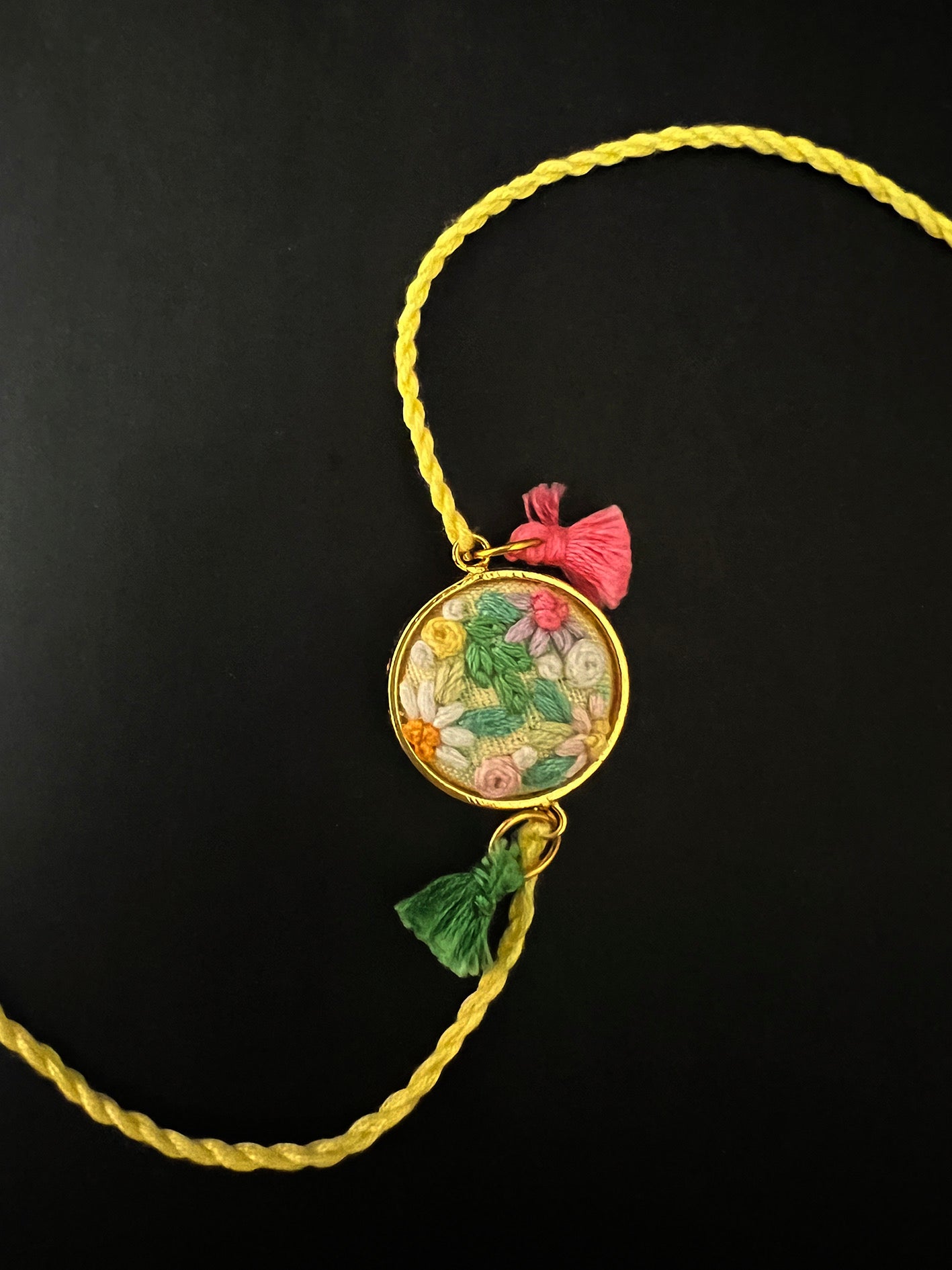 Pastel Pink Floral Round rakhi