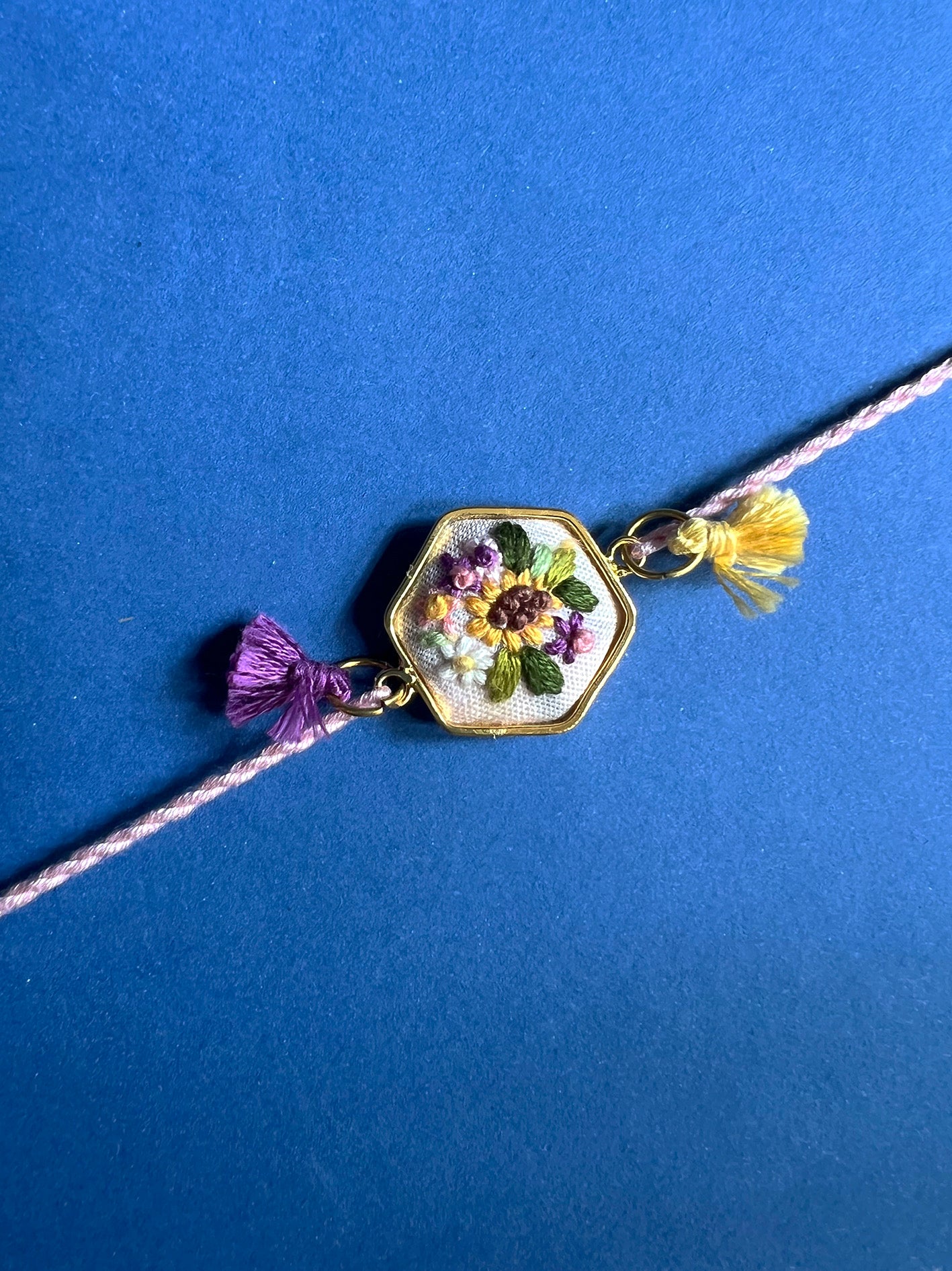 Yellow Sunflower Hexa Rakhi