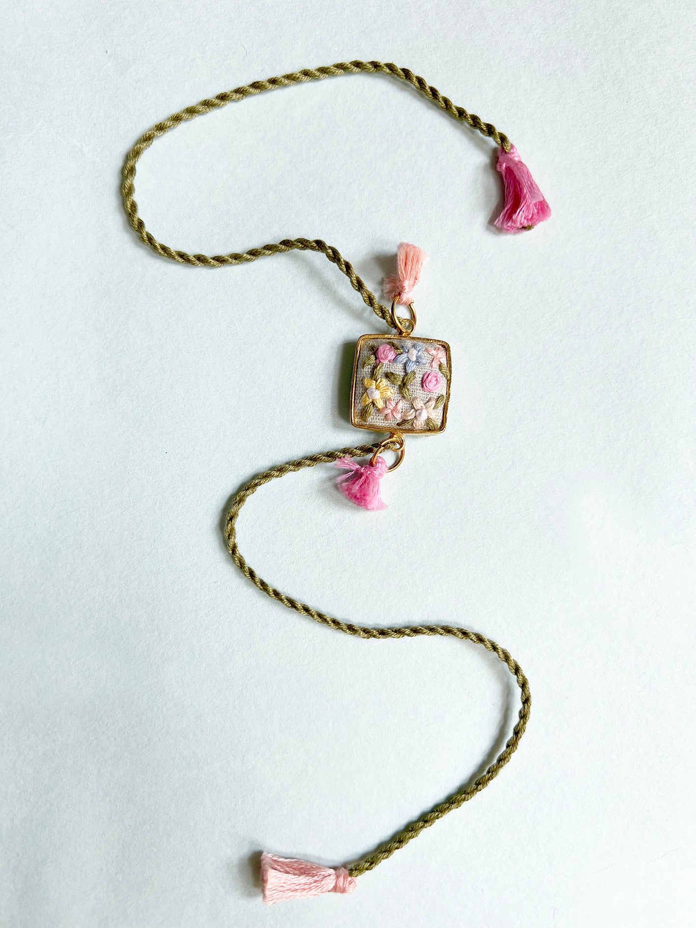 Light Green Floral Square Rakhi