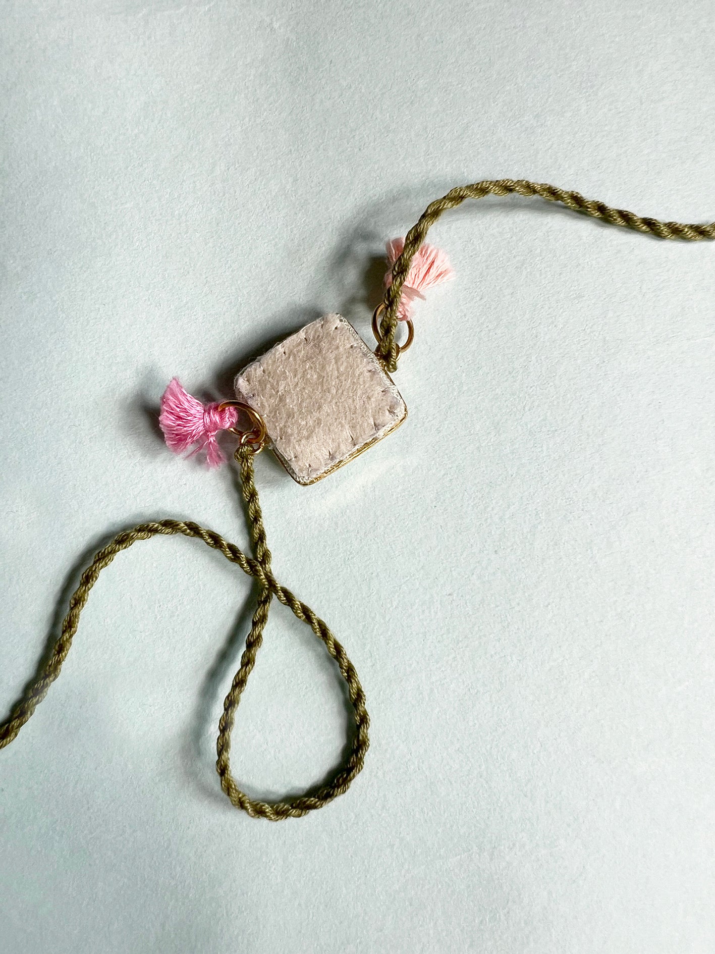 Light Green Floral Square Rakhi