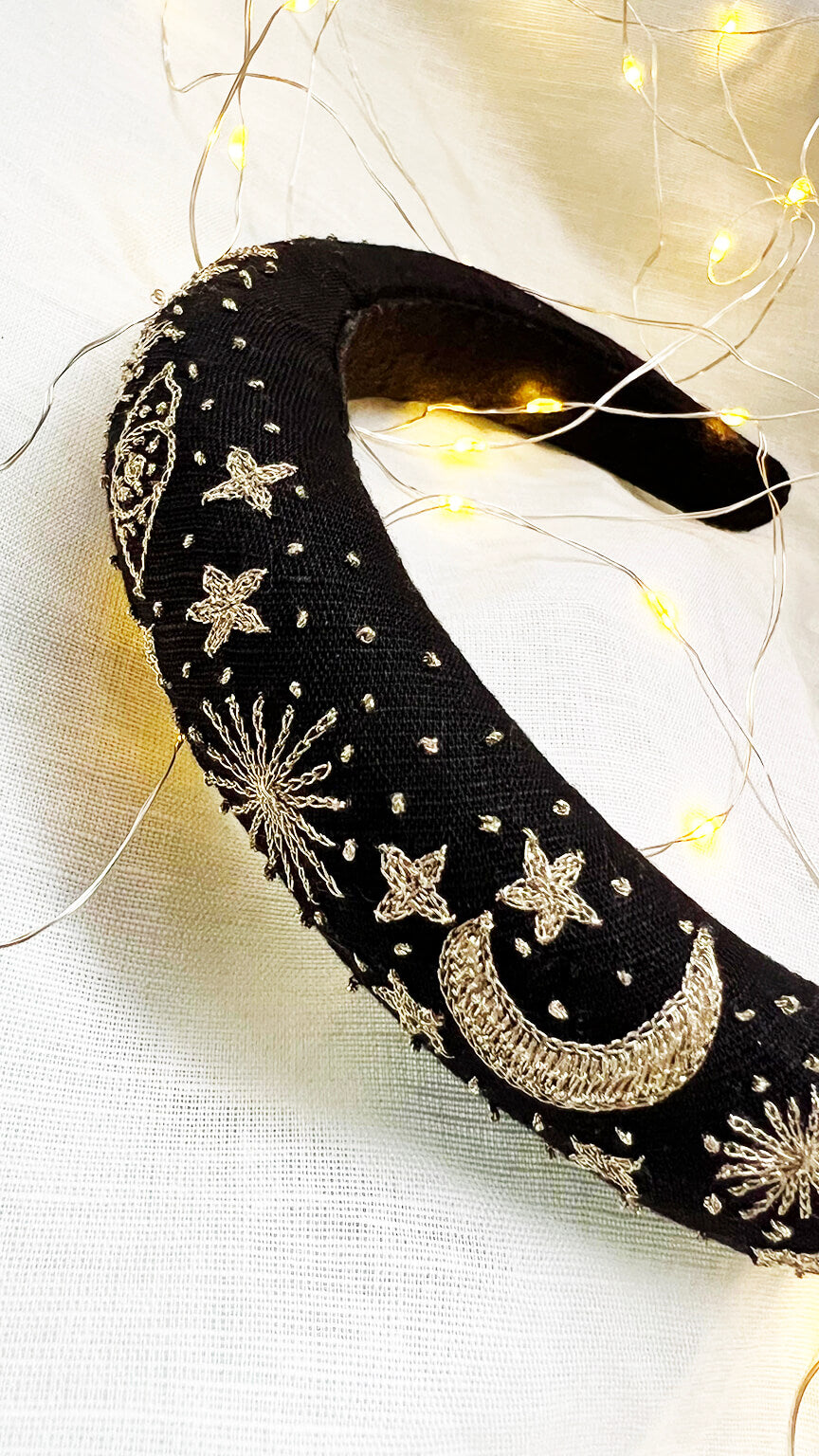 The Cosmos Star - Hand embroidered hair band for women & kids