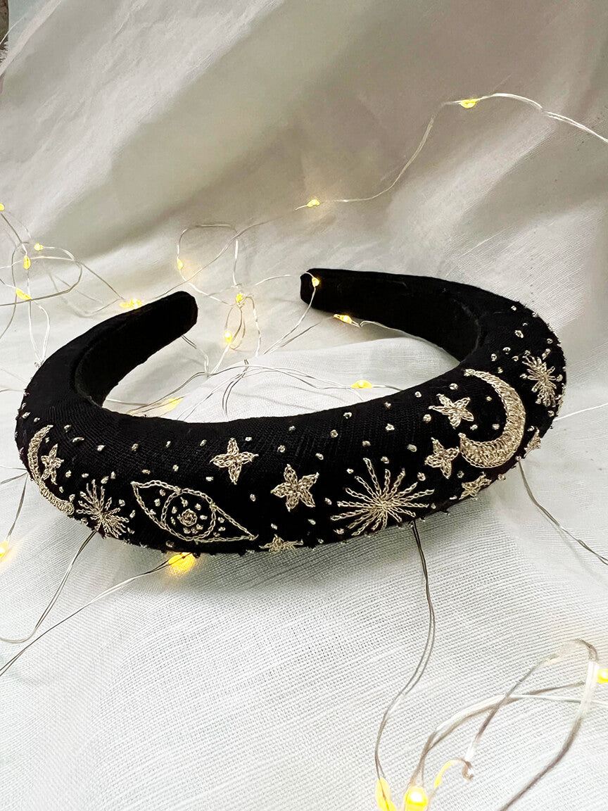 The Cosmos Star - Hand embroidered hair band for women & kids