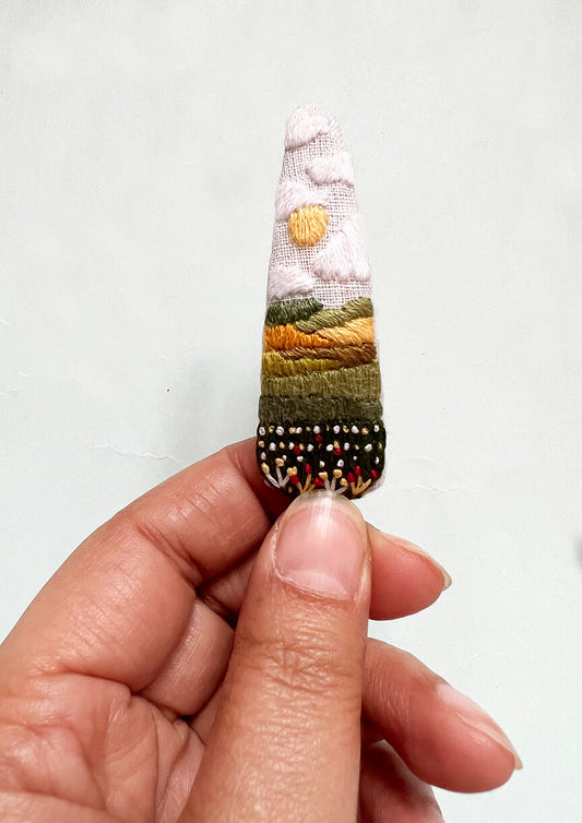 Rise and Shine hand embroidered clip for kids | Multicoloured