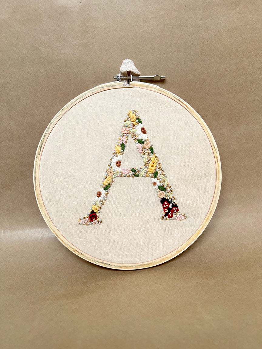 Lil Treazures Name Initial Customisable embroidered hoop | Wall hanging