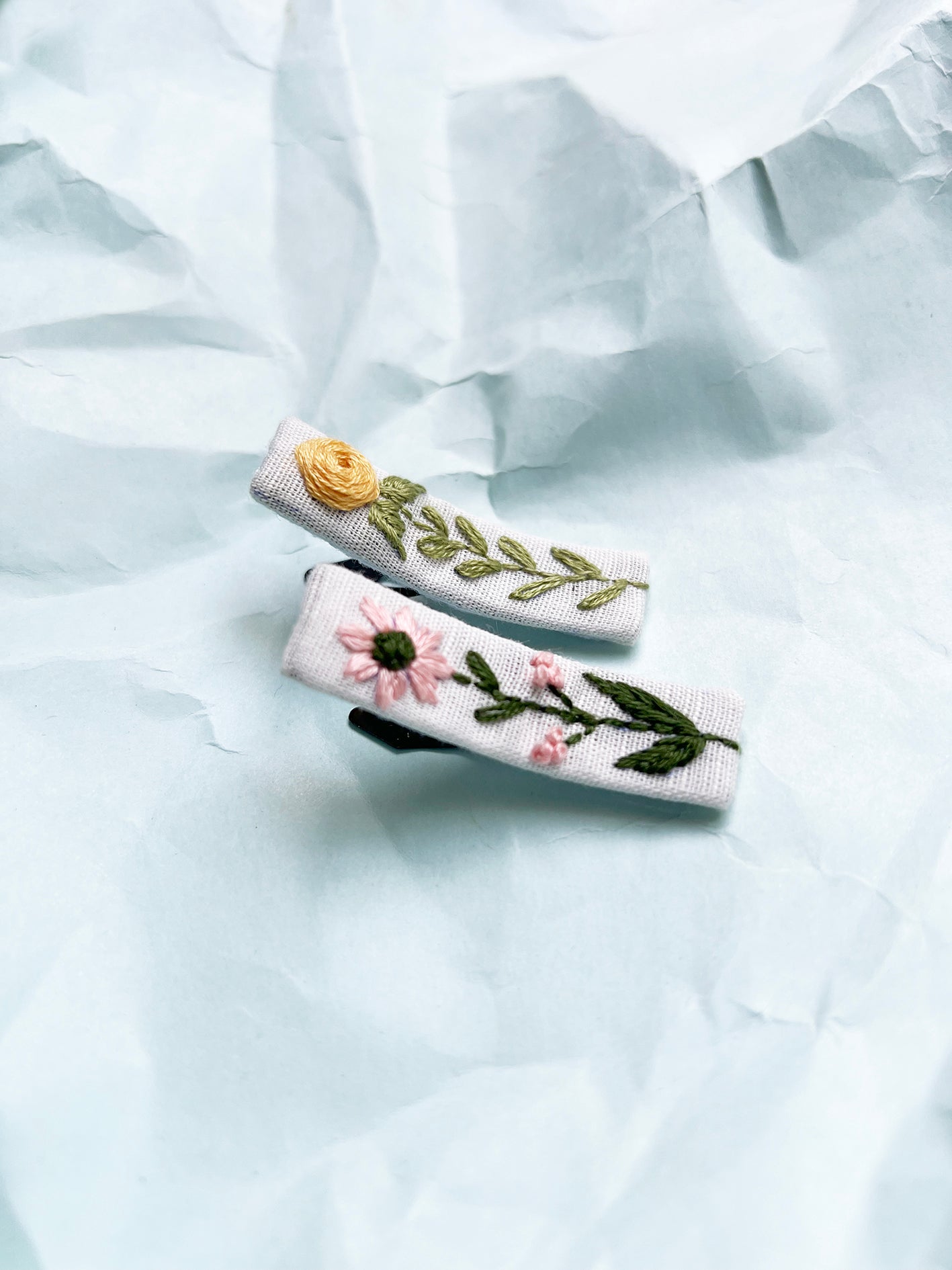 Dawn hand embroidered hair pins for Babies & kids | Set of 2