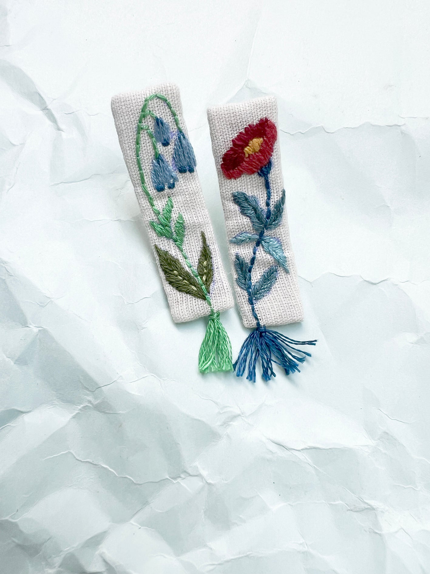Floral Fringe hand embroidered hair pin for babies & Kids | set of 2