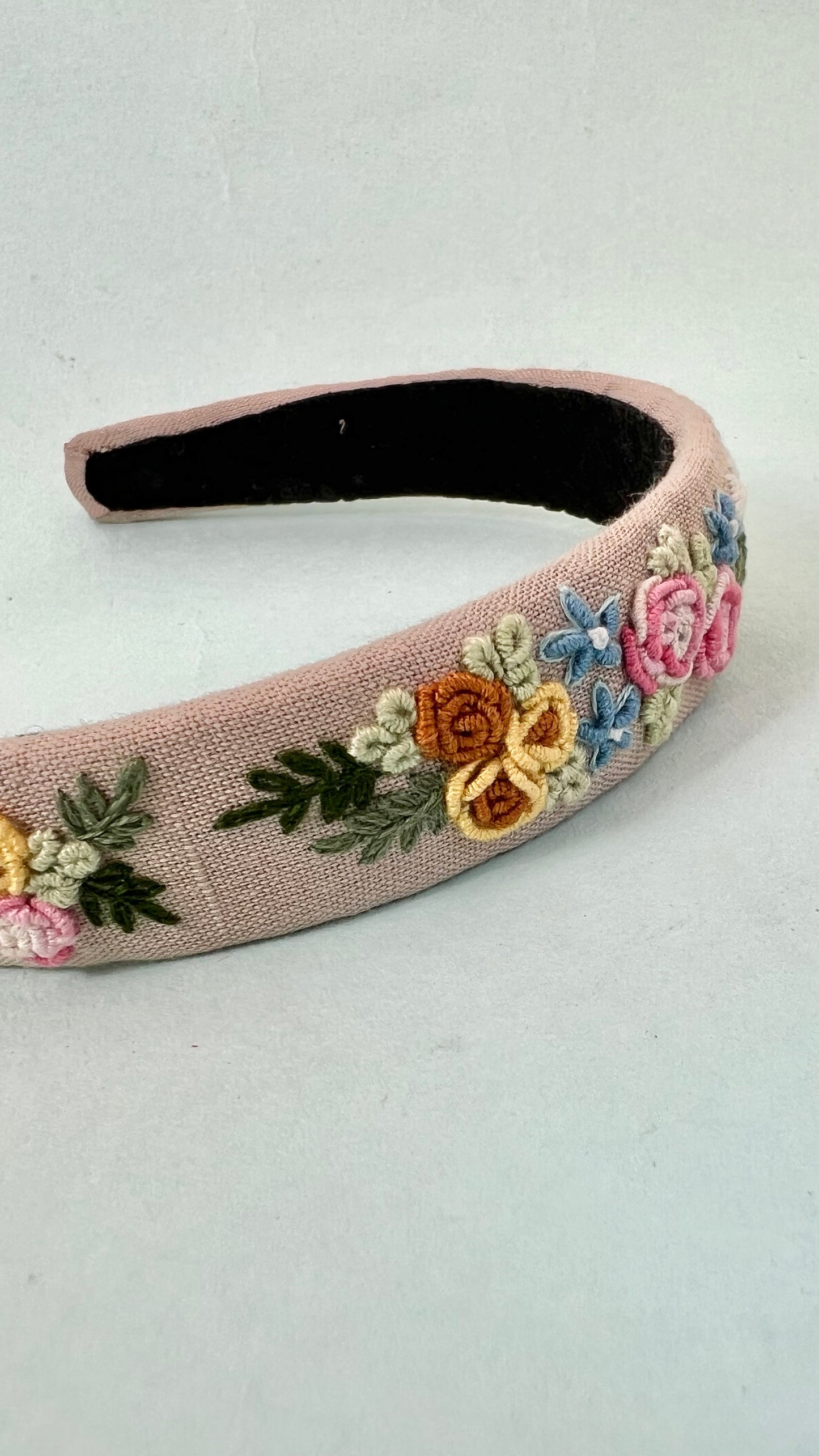 Charming Beige Hand embroidered hair band for girls/ Women