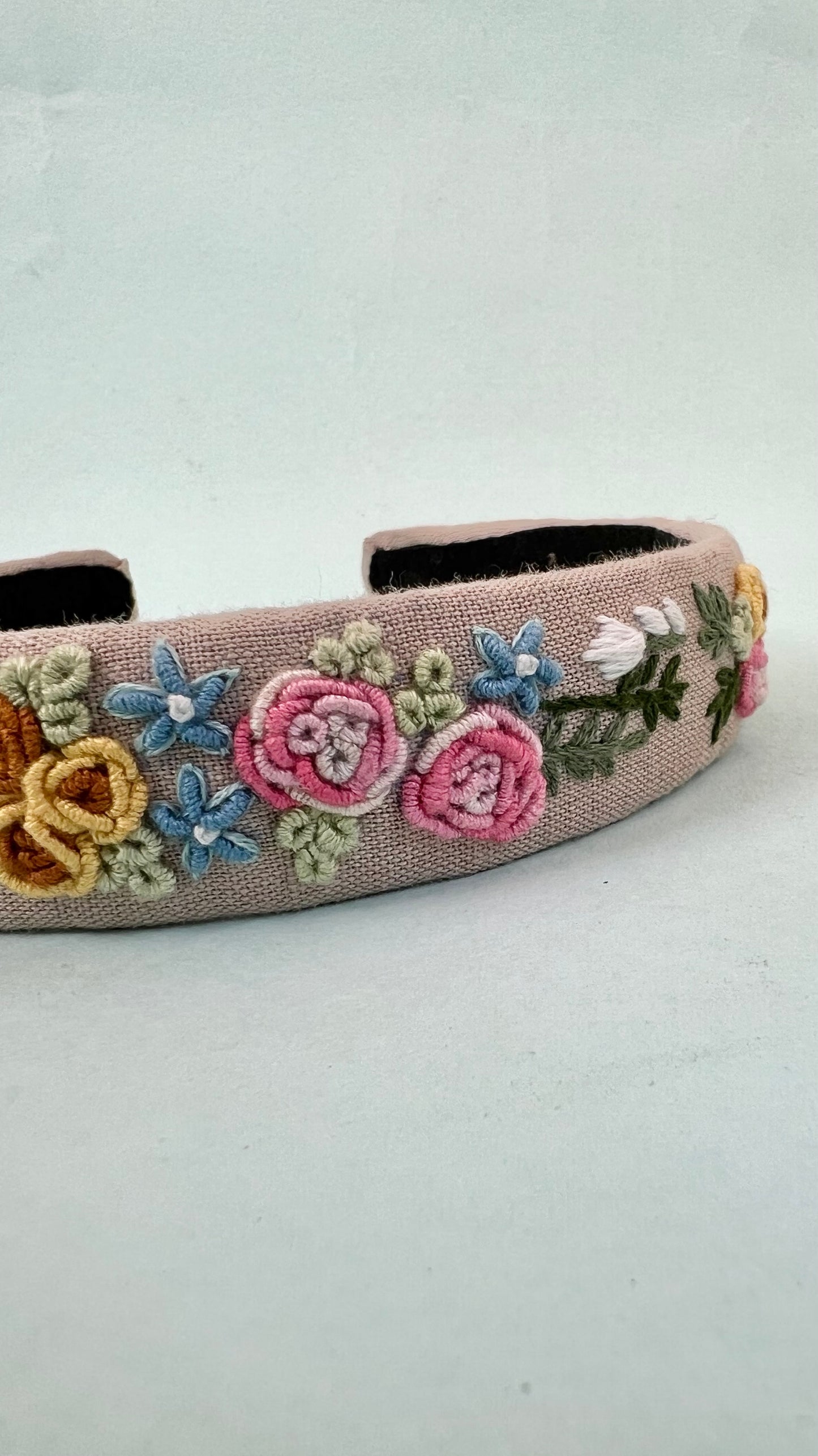 Charming Beige Hand embroidered hair band for girls/ Women