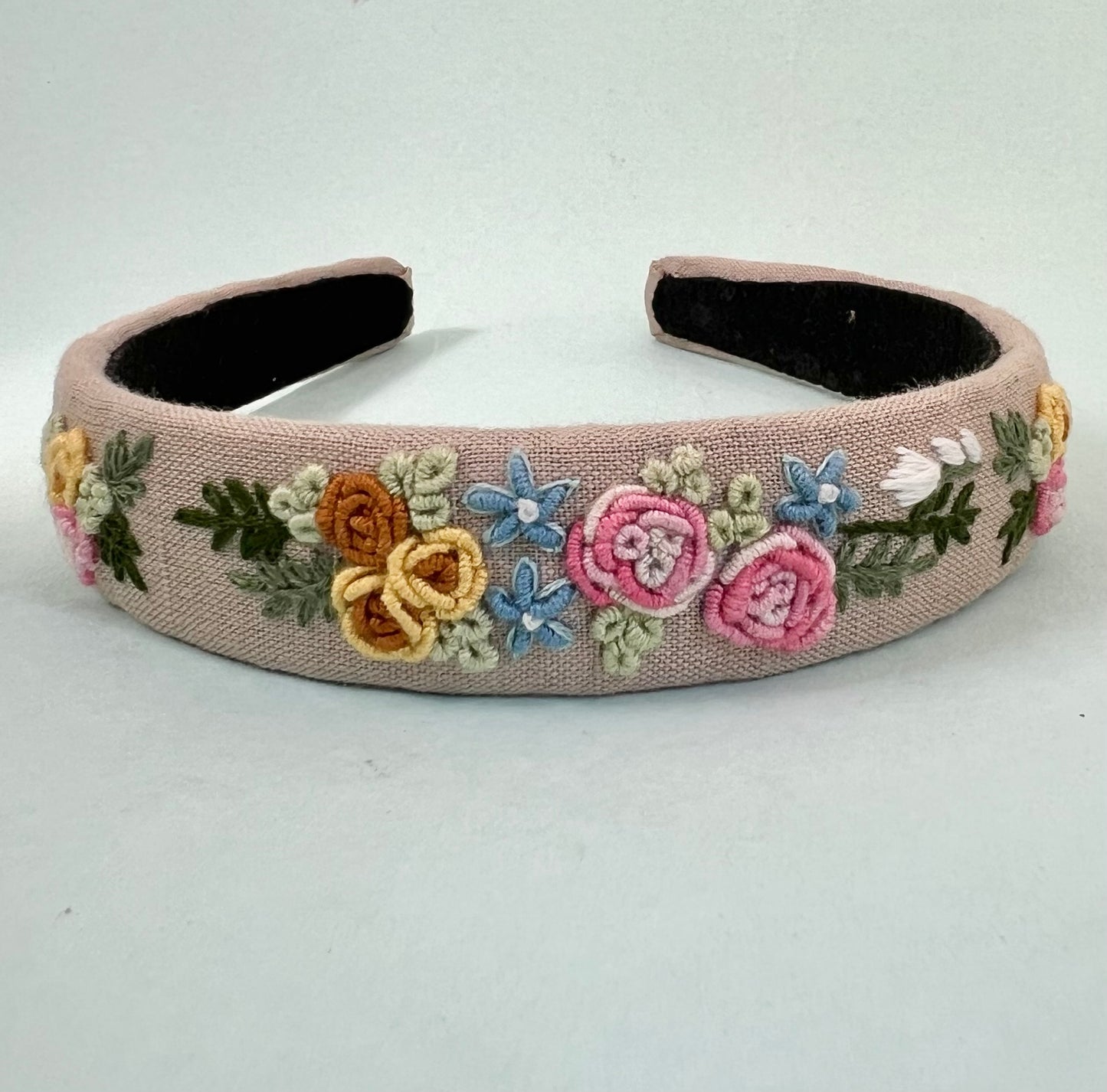 Charming Beige Hand embroidered hair band for girls/ Women