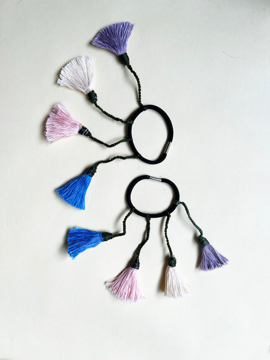 Colorful Handmade Tassel hair ties 1 | Set of 2