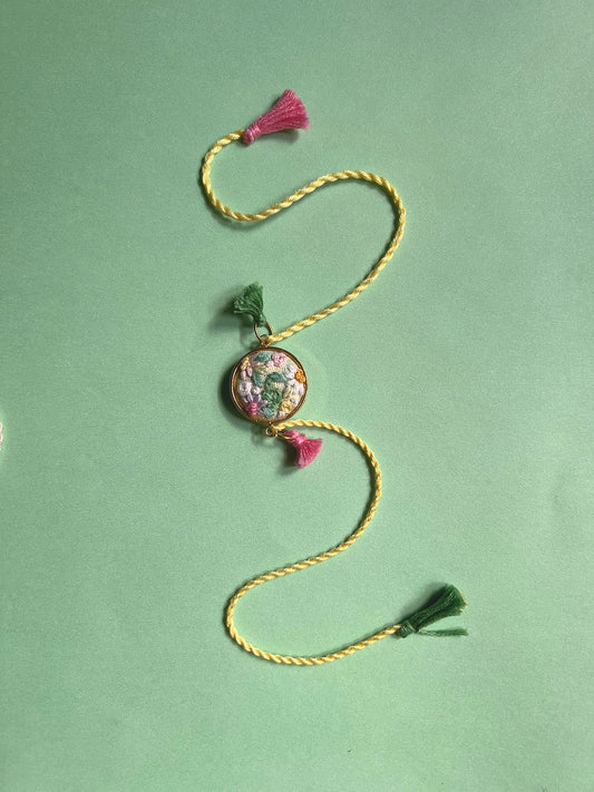 Pastel Pink Floral Round rakhi