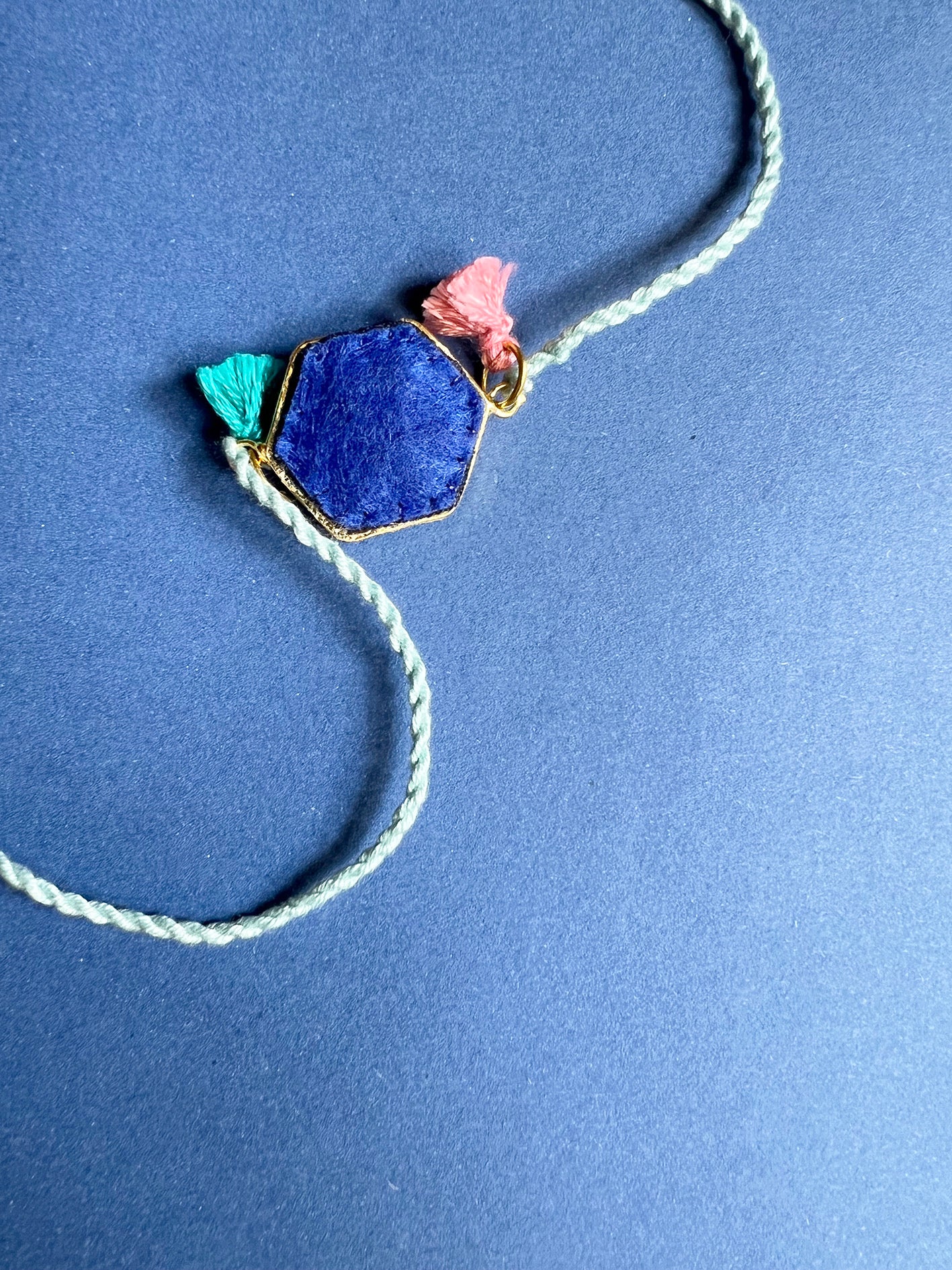 Navy Floral Hexa Rakhi