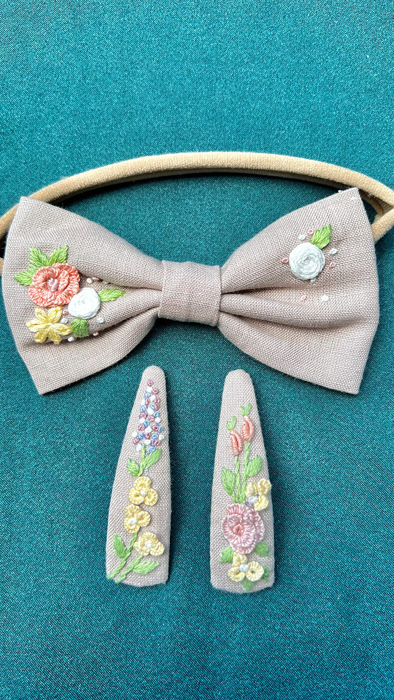 Boulevard baby bow headband and hair pins | Set of 3