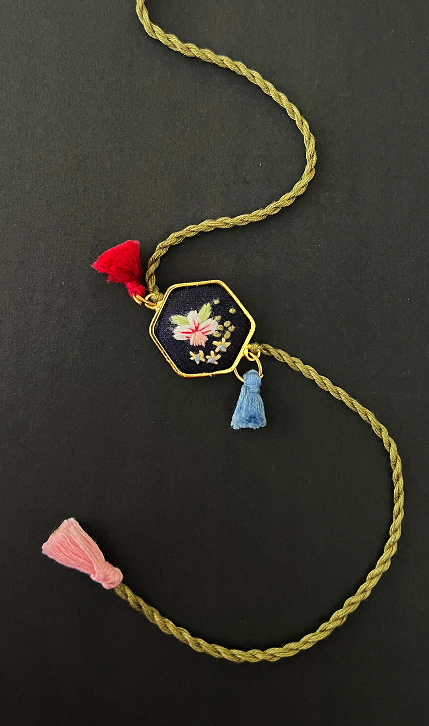 Navy Flora Hexa Rakhi