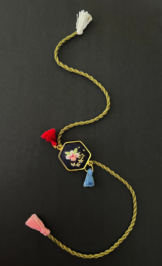 Navy Flora Hexa Rakhi