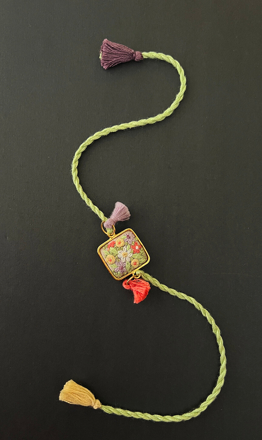 Pastel green Square Rakhi