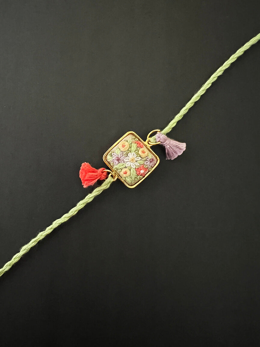 Pastel green Square Rakhi