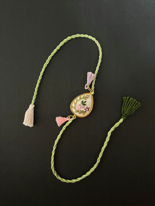 Pink and  Lavender Flora Bloom Rakhi