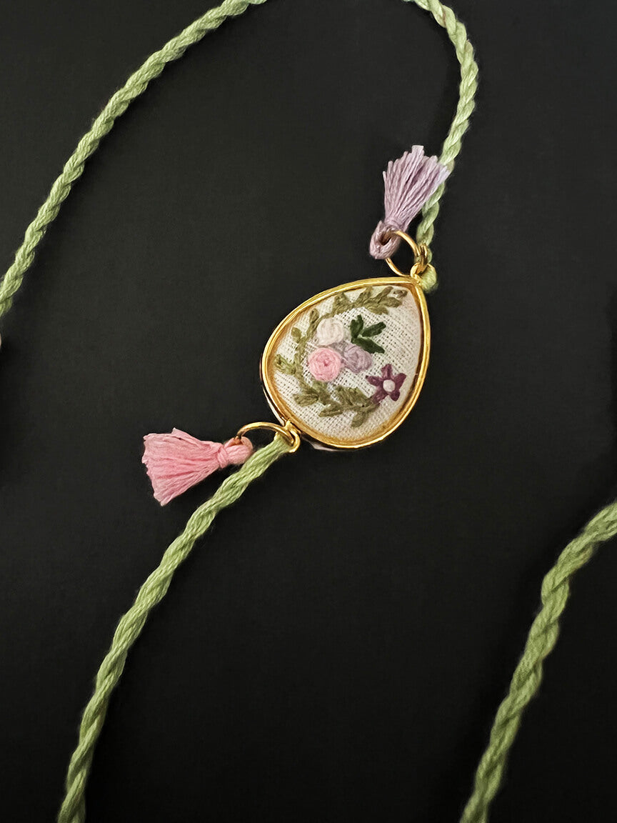 Pink and  Lavender Flora Bloom Rakhi