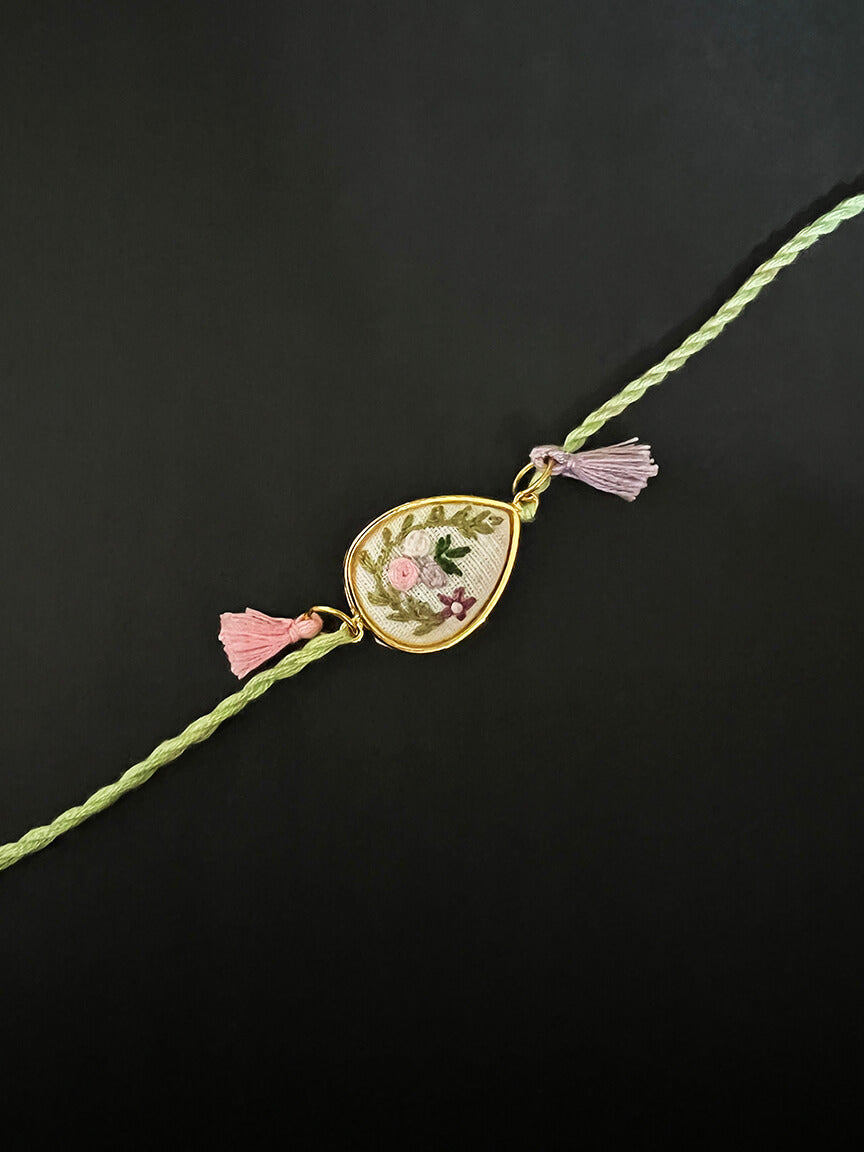 Pink and  Lavender Flora Bloom Rakhi